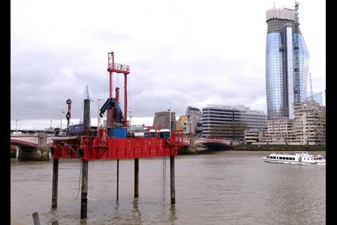 Fugro has drilled to depths of 80 metres in tidal river conditions for the Thames Tideway project